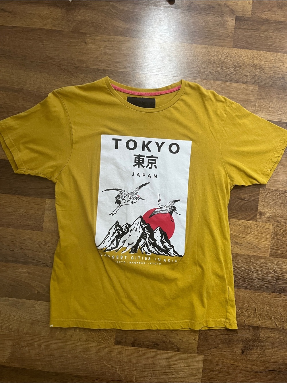 Tokyo Graphic Crew Neck T-Shirt Mustard Soul Star England Size Large